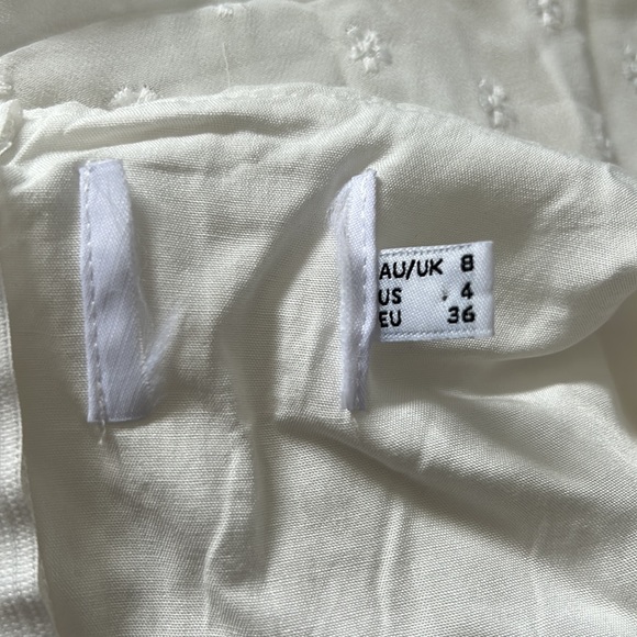 Princess Polly Mikail White Swiss Dot Puff Sleeve Sweetheart Neckline Mini Dress - Picture 10 of 11